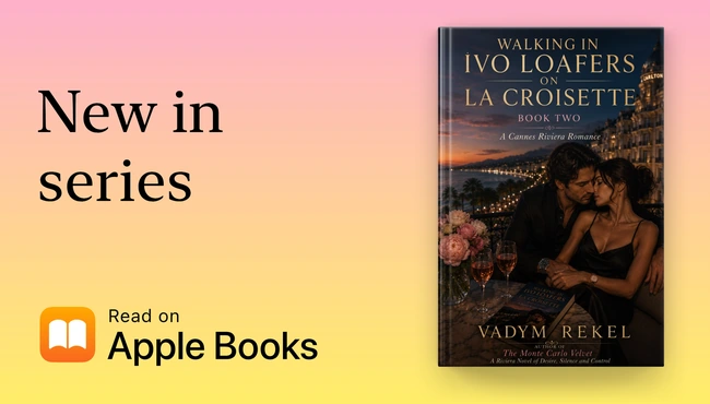 Apple Books promotional artwork for Walking in Ivo Loafers on La Croisette — Book Two: A Cannes Riviera Romance