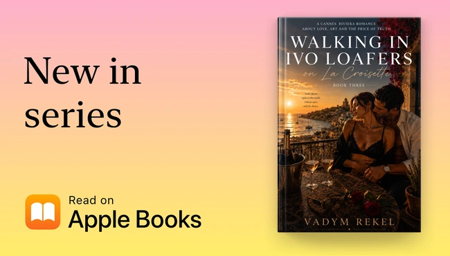 Apple Books promotional artwork for Walking in Ivo Loafers on La Croisette — A Cannes Riviera Romance · Book Three